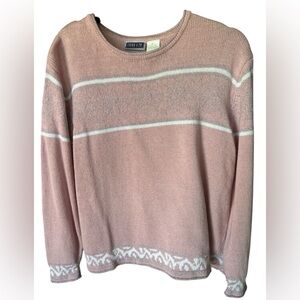 ERICKA & CO. - Vintage Pink, White and silver sweater